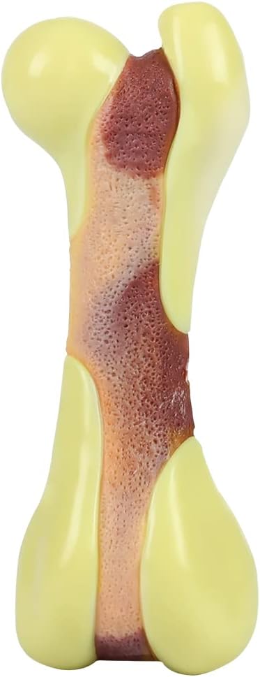 Tikaton Dog Chew Toys for Aggressive Chewers, Peanut Butter Flavor Durable Dog Teething Chew Toys Bones for Large/Medium/Small Puppies