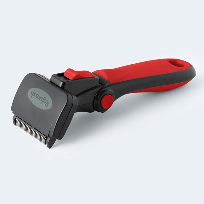 Deshedding Dog Brush for Long Hair (Small,Red) – Gentle Deshedding tool for Dogs & Cats – Reduces shedding, without damaging topcoat. Removes Loose Fur & Dead Undercoat.