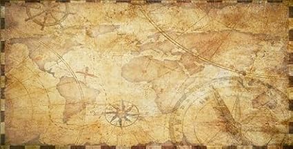 48X20IN Retro Old Travel World Map Terrarium Background, Art Parchment Pirate Treasure Map Reptile Habitat Background with 10EVA Double-Sided Tape