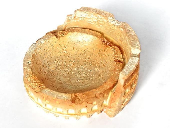 Food/Water Dish for Reptiles, Amphibians and Other Little Critters Water/Food Bowl, Made from Premium Resin (Colosseum (Orange Brown))