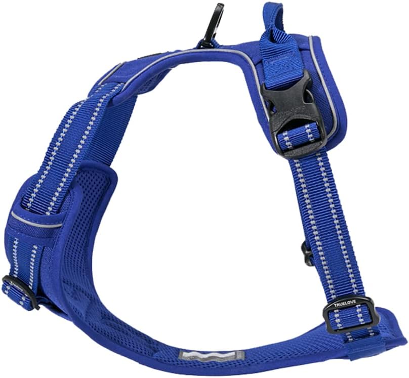 TRUE LOVE Adjustable No-Pull Dog Harness Reflective Pup Vest Harnesses Comfortable Control Brilliant Colors Truelove TLH5651(Royal Blue,S)