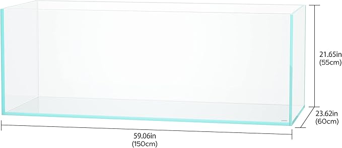 LANDEN 150P 118.4 Gallon Rimless Low Iron Aquarium Tank, W59.1×D23.6×H21.7 in(150x60x55cm); 15 mm Thickness with Nano Foam Leveling Mat Included