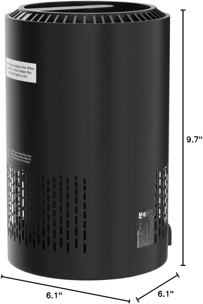 AROEVE Air Purifiers for Bedroom Home, Air Purifier For Smoke Pollen Dander Hair Smell Air Cleaner with Sleep Mode Speed Control For Bedroom Office, MK01- Black(Available for California)