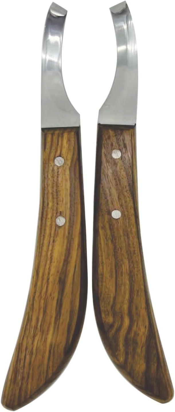 Farrier Hoof Knives Set–Professional Left & Right Handed Hoof Trimming Knives with Razor Sharp Stainless Steel Blades,Ergonomic Design for Precision Hoof Care for Farriers&Equestrians