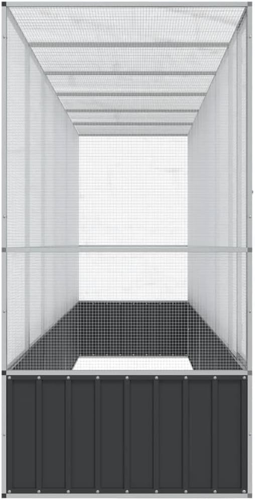 Galvanized Steel Large Flight King Bird Cage with Extension, Steel Outdoor Aviary, Outdoor Indoor Large Bird Cage Aviary Pet House for Cockatiels African Parakeets, 246.7"x42.1"x83.5",-306