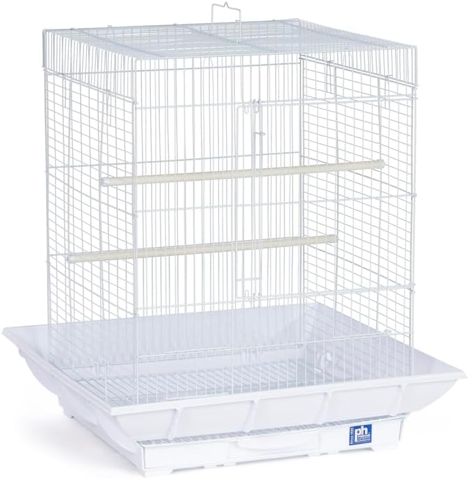 Mountain Majesty Clean Life Bird Cage with Spacious Interior, Durable Build, Easy-to-Clean Features, and Secure Design for Birds' Comfort White