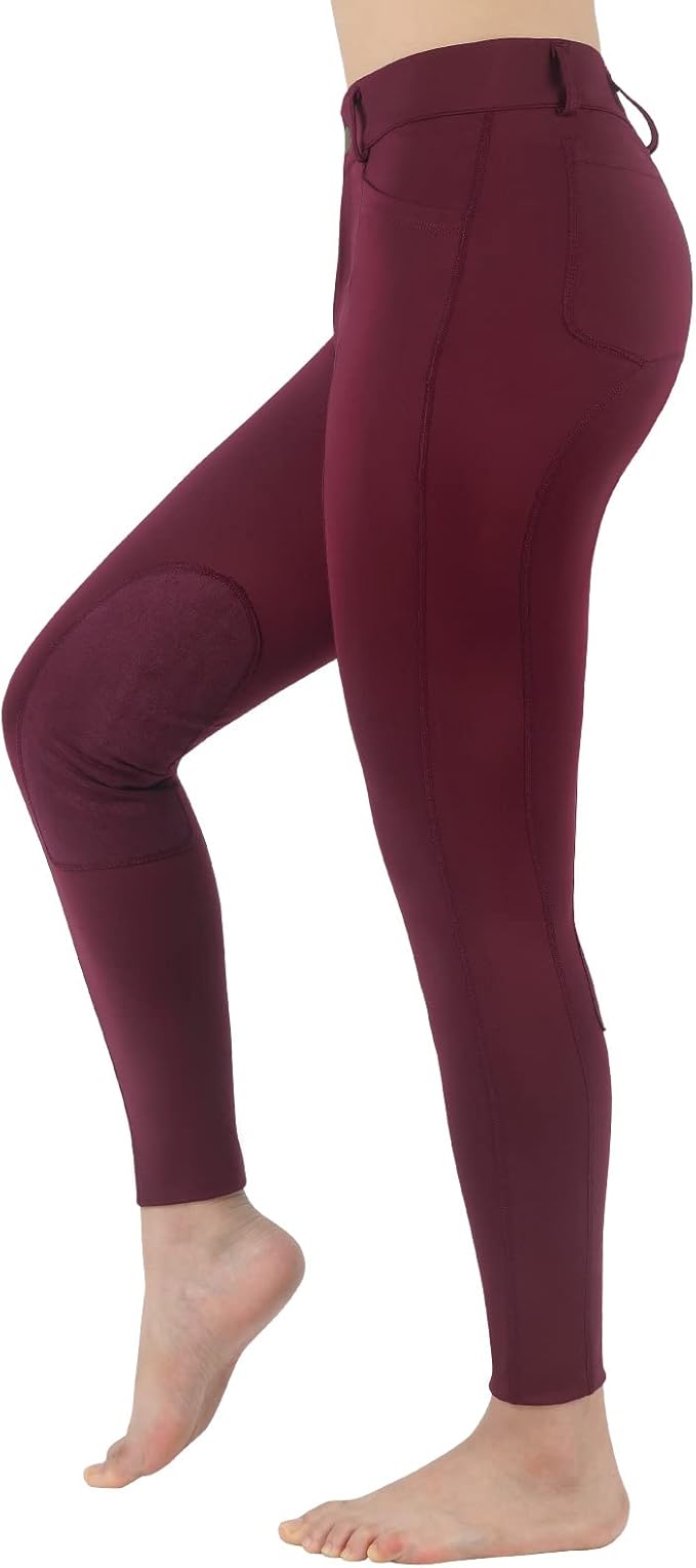 beroy Horse Riding -Pants Women Equestrian-Breeches - Ladies Training Horseback Riding Tights Full Seat Silicone Pockets