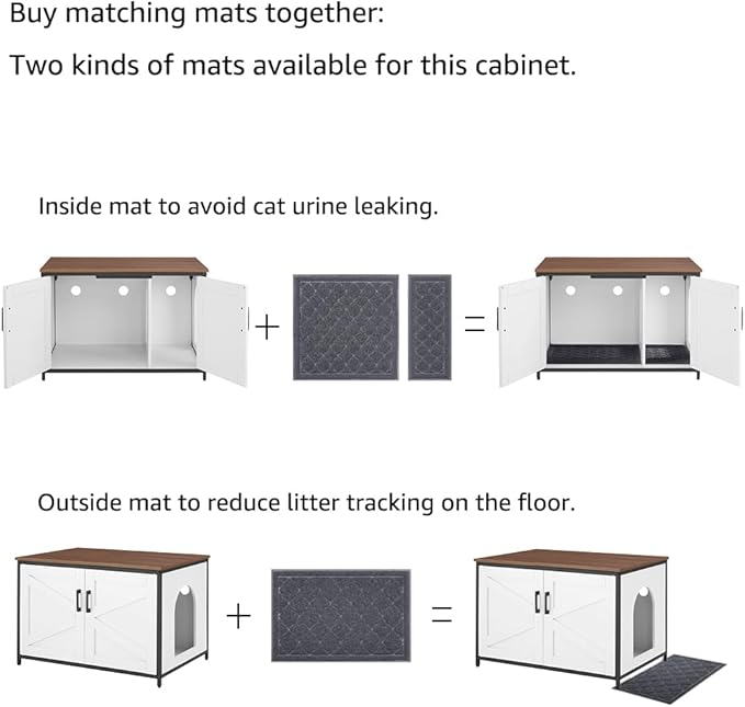 unipaws Extra Large Cat Litter Box Enclosure Furniture with Top Opening, XL Washroom Bench for Cats with Removable Divider, Jumbo Automatic Litter Box Cover and Hidden Cat Box
