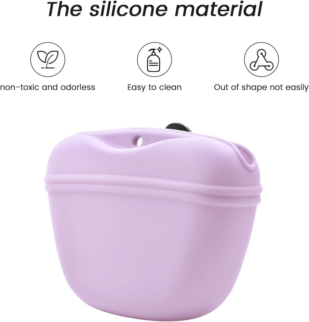AUDWUD Silicone Dog Treat Pouch,With Dog Training Clicker,Clip on Portable Training Container,Convenient Magnetic Buckle Closing and Waist Clip