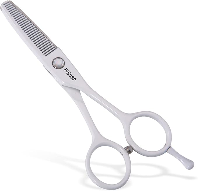 5 in Thinning Shears for Dogs Grooming Face for Small Dogs Eyes Face Paw Professional Small Cat Grooming Scissors(5" Blender,White)