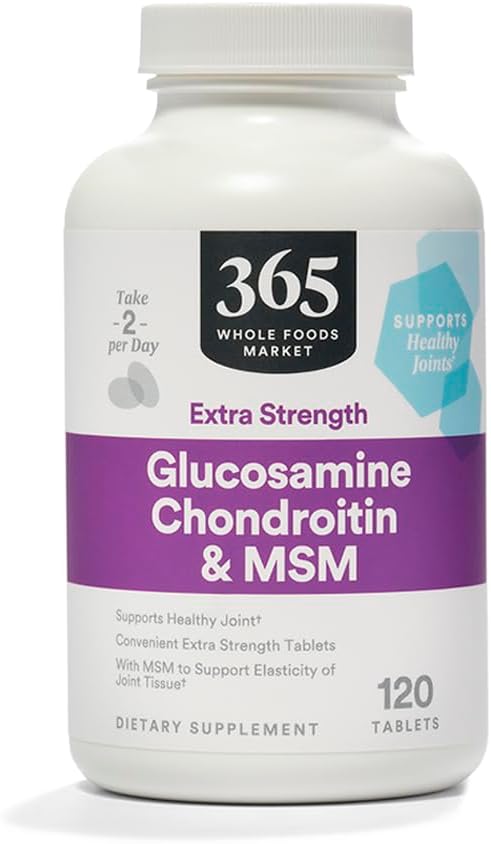 365 by Whole Foods Market, Extra-Strength Glucosamine Chondroitin and MSM, Supports Healthy Joints, 120 Tablets