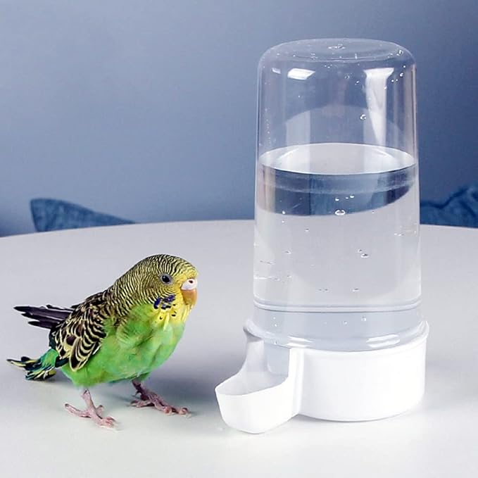 Pet Bird Water Feeder, 13.5 Oz Parrot Water Dispenser, Bird Cage Suspended Automatic Water Dispenser for Parakeet Budgie Lovebirds Cockatiel (1PCS)