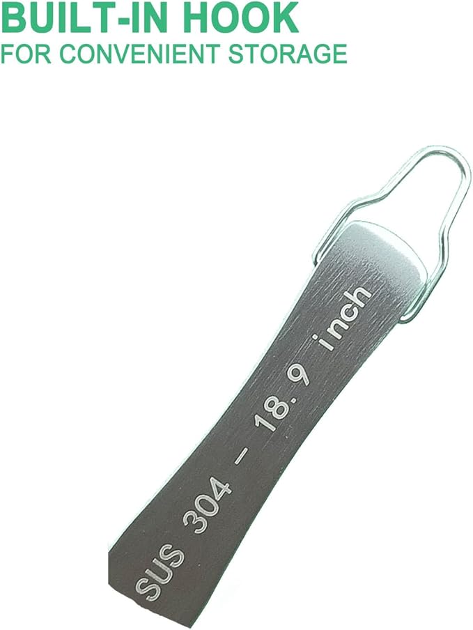 2pcs 18.9 inch Aquarium Tweezers with Hanger, 2025 New Extra Long Feeding Tongs, Stainless Steel Large Aquascape Tools for Fish Tank, Terrarium，Aquascaping, Reptile Snake (Curved & Straight)