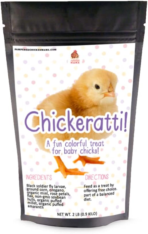 Chickeratti Baby Chick Feed Treat (4 POUNDS) | Chicken Supplies With Food, Toys, Treats With Grubs, Coop Accessories for Brooder & Feeder (1)