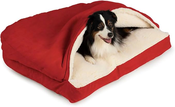 Snoozer Pet Products Rectangle Cozy Cave Dog Bed, Small, Red