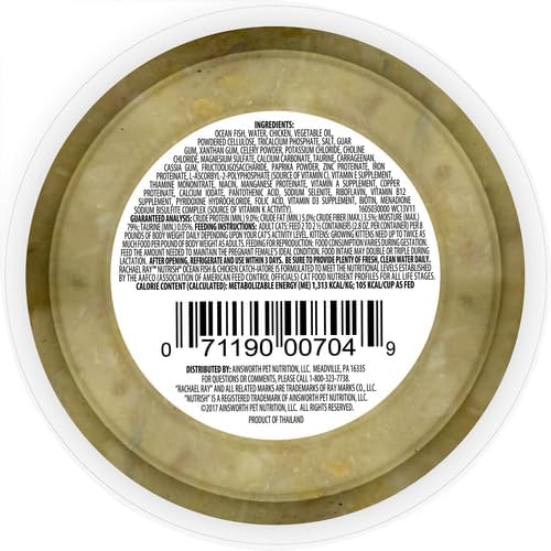 Nutrish Rachael Ray Grain Free Wet Cat Food Ocean Fish & Chicken Catch-iatore, 2.8 oz. Cup, 24 Count