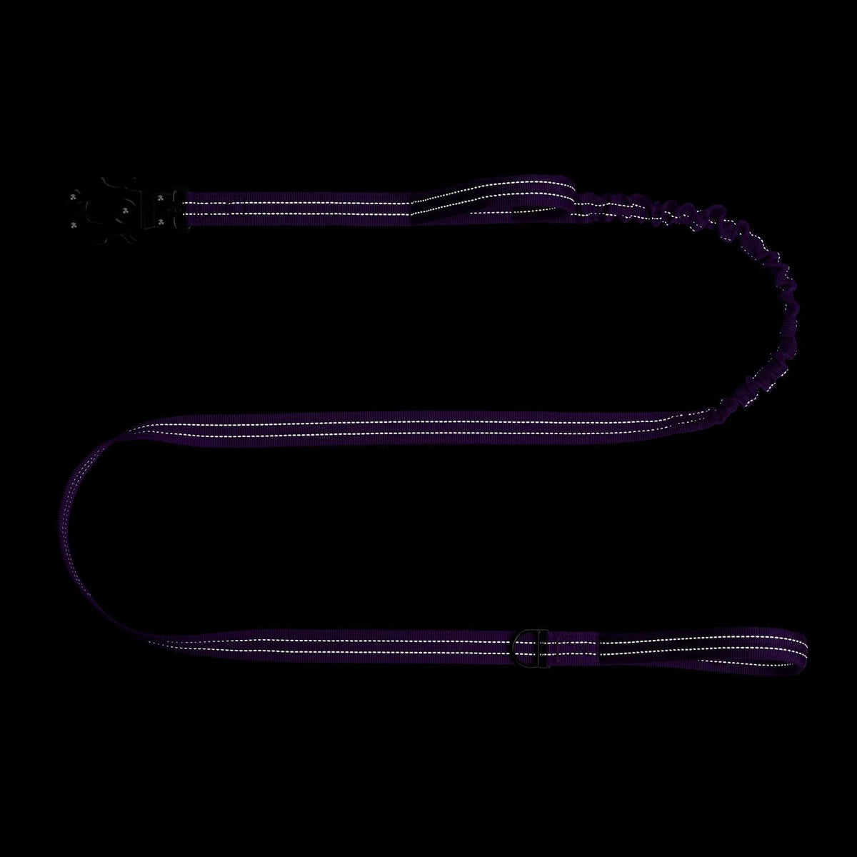 ICEFANG Tactical Dog Leash,K9 Training Walking Bungee Lead with 2 Control Handle,Heavy Duty Quick Release Metal Clasp,for Medium Large Breed (Reflective Purple, 6 FT)