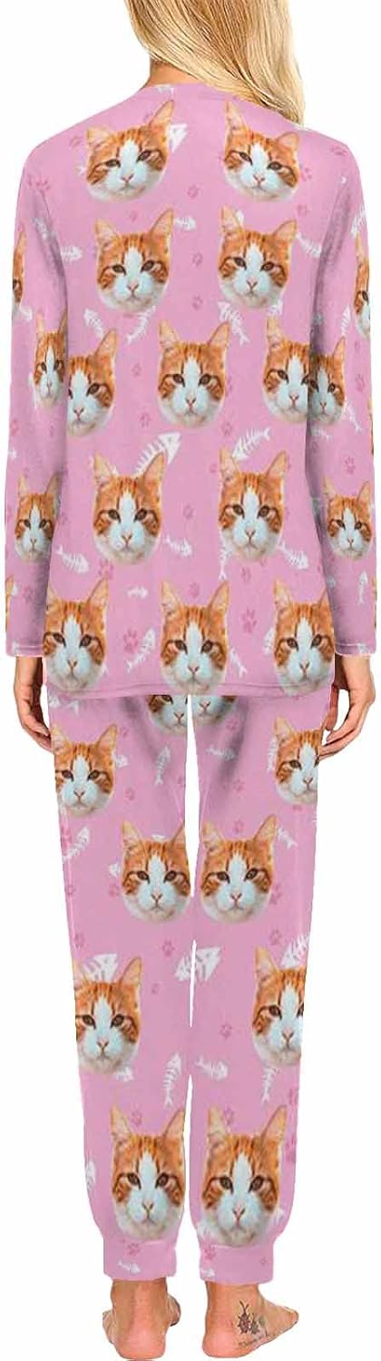 MyPupSocks Custom Face Pajamas Sets for Women, Personalized Photo Sleepwear XS-XXL
