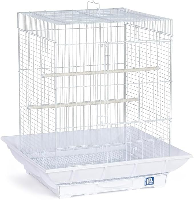 Mountain Majesty Clean Life Bird Cage with Spacious Interior, Durable Build, Easy-to-Clean Features, and Secure Design for Birds' Comfort White