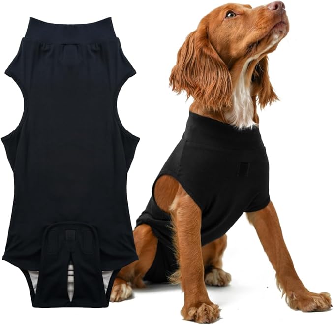 PupShield - Dog Surgery Recovery Suit Male and Female - All Dog Sizes - Easy to Use Anti Licking Design Breathable Comfortable - Spay & Neuter Recovery Suit - Surgical Onesie - Cone Alternative
