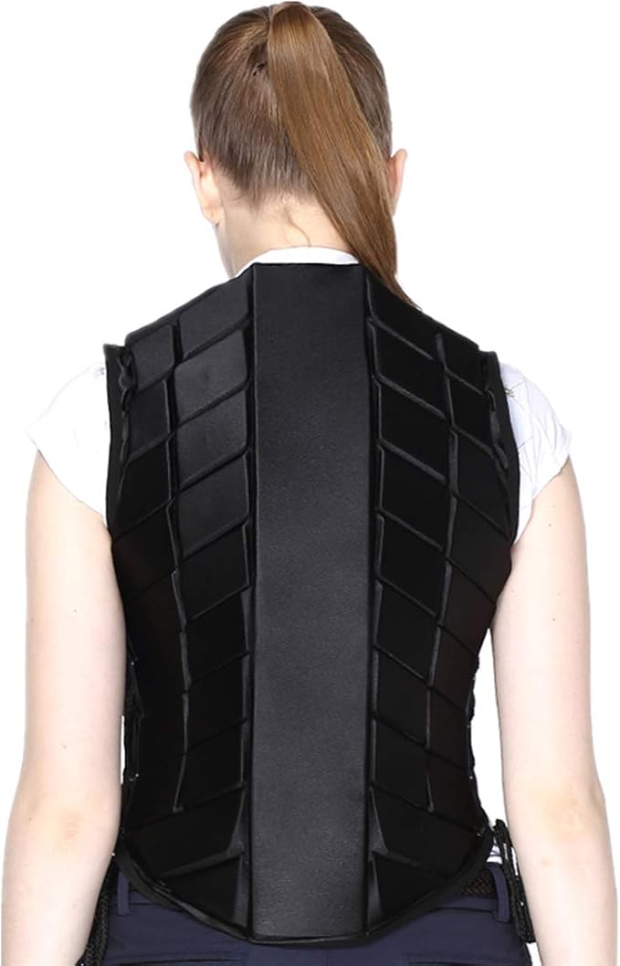 UNISTRENGH Equestrian Vest Professional Safety EVA Padded Horse Riding Vest Unisex Black Zipper Protector Gear Waistcoat