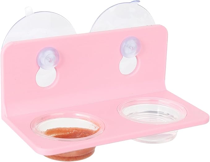 Crested Gecko Feeding Ledge with 10PCS Gecko Food Dish - Pink
