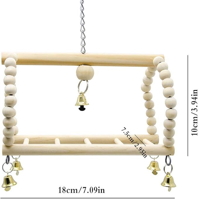 Deloky 7 Packs Bird Parrot Swing Chewing Toys-Hanging Bell Bird Cage Toys Suitable for Small Parakeets, Cockatiels, Conures, Finches,Budgie,Macaws, Parrots, Love Birds