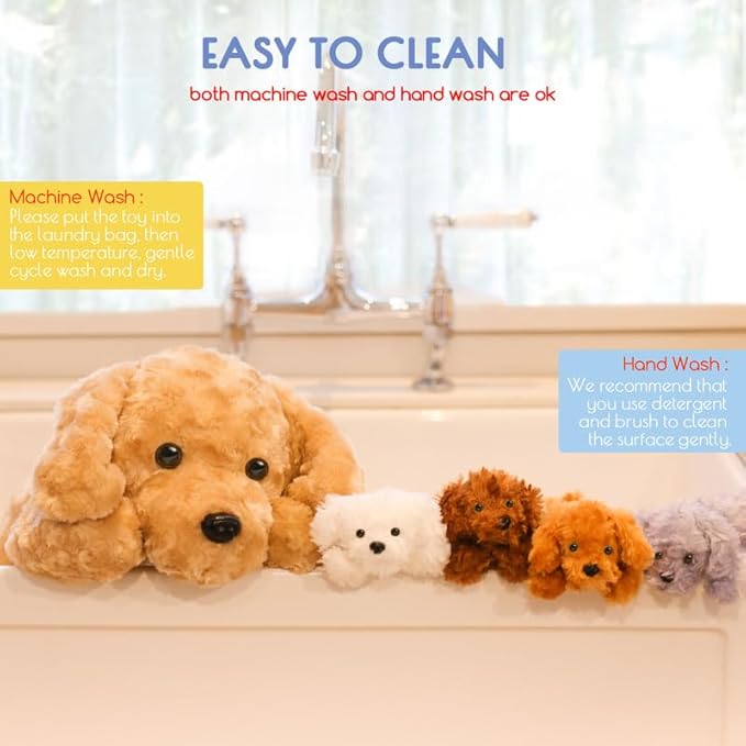 5 Pieces Dog Stuffed Animals for Girls,1 Mommy Dog with 4 Babies,Puppy Stuffed Animals Gifts for Girls 3 4 5 6 7 8 9 Years,Soft Plush Toys for Kids Christmas,Valentine's,Birthday,Children's Day