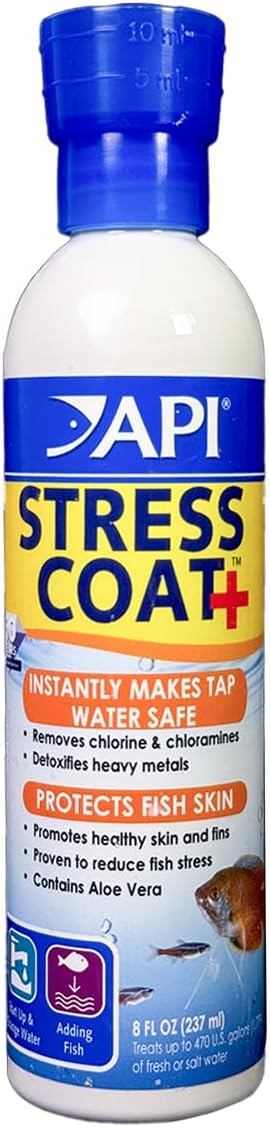 API STRESS COAT Aquarium Water Conditioner 8-Ounce Bottle