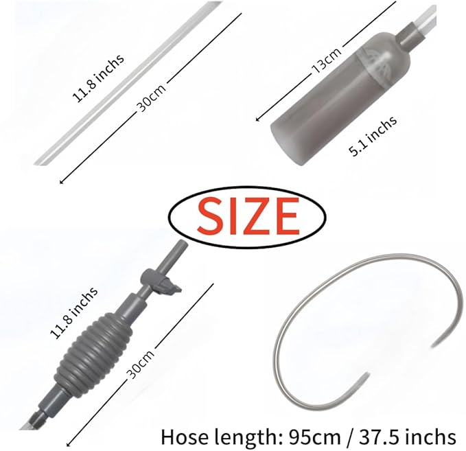 Aquarium Vacuum Gravel Cleaner, Aquarium Siphon, Aquarium Cleaning Tools, Fish Tank Cleaner, Long Hose & Cleaning 1.7m Long, Water Change and Sand Washing, Medium,Small - Fish Tanks