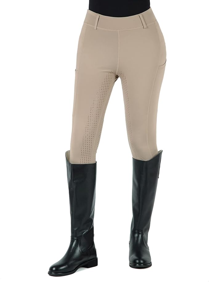 beroy Horseback Riding-Pants Girls Equestrian-Breeches - Kids Schooling Horse Tights Full Seat Silicone Pockets