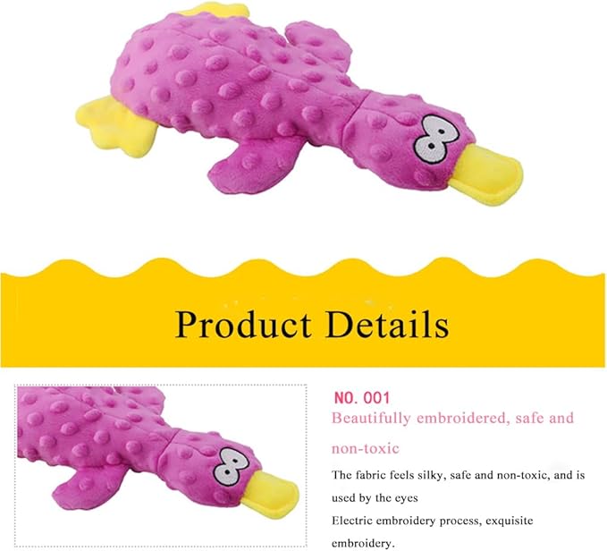 OUANGANC Calming Duck Dog Toy for Aggressive Chewers, Make a Crinkly Crunchy Noise, with Squeaker, 2025 Upgraded Indestructible Puppy Teething Toys, for Small to Medium Dog Breeds (Yellow 10.6in)