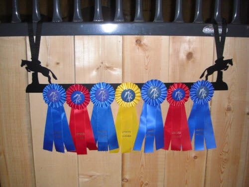 Showoff Black 14ga Steel Award Rack - Horse, Wall Mount or Stall Mount, USA Made