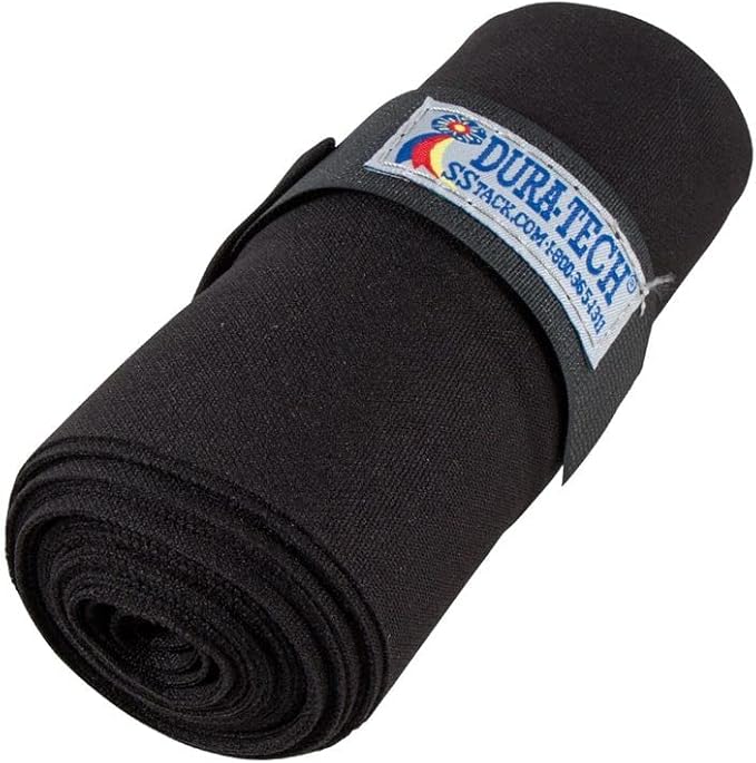 Dura-Tech Standing Wraps for Horses | Color Black | Optimal Comfort & Support | Ideal for Post-Exercise & Trailering | Right Tension Application | Secure Closure