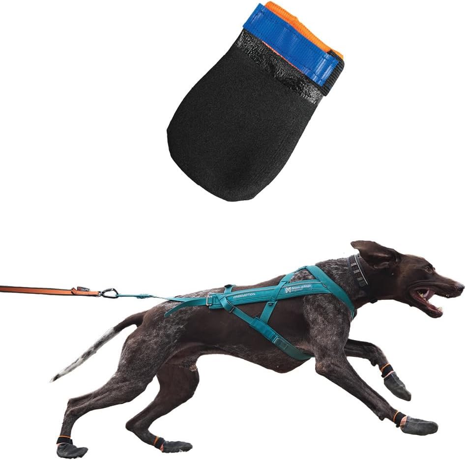 Non-stop dogwear Protector Booties, 4-Pack of Dog Booties for Hot Pavement and Rough Surfaces with Anti-Slip, Waterproof and Comfortable for Medium Dogs