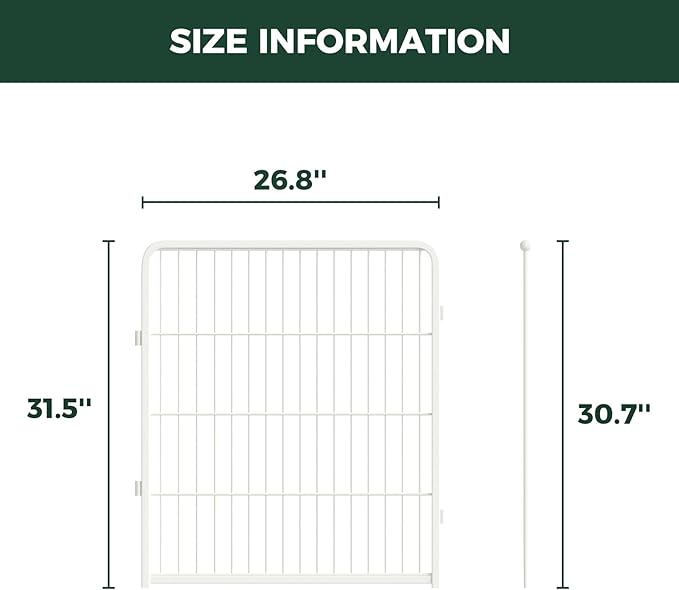 FXW Homeplus Unleashed Indoor Dog Playpen - Stress-Free and Safe Play, Heavy Duty 32 Inch 4 Panels Dog Pen for Small and Medium Dogs, White│Patented