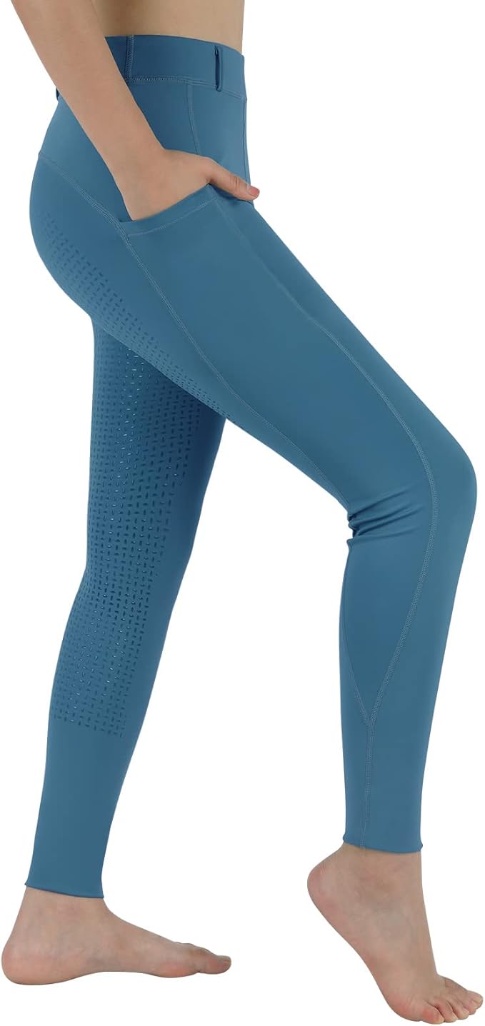 beroy Horseback Riding-Pants Girls Equestrian-Breeches - Kids Schooling Horse Tights Full Seat Silicone Pockets