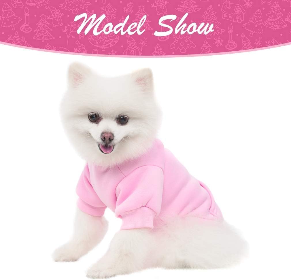 KOOLTAIL Basic Dog Hoodie - Soft and Warm Dog Hoodie Sweater with Leash Hole and Pocket, Dog Winter Coat, Cold Weather Clothes Sweatshirt for Small Medium Large Dogs Puppy Cat Boys Girls Pink SM