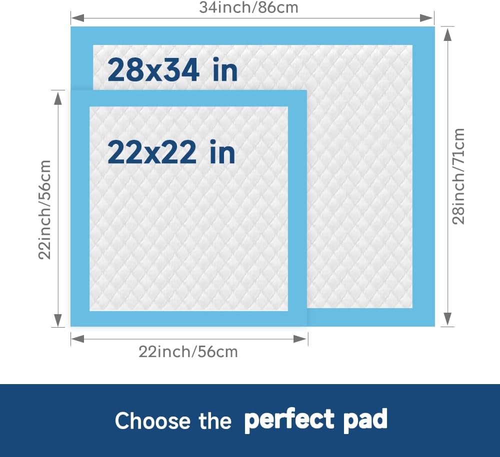 50 Count 28” x 34” XL Disposable Dog Pee Pads, Super Absorbent Leakproof Quick Drying Puppy Pee Pads for Dogs, Extra Large Disposable Dog Training Pads