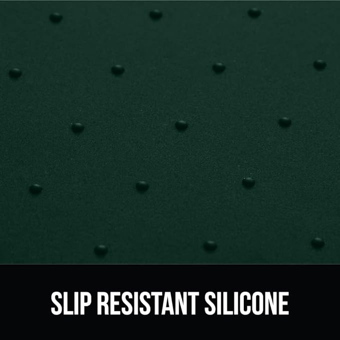 GORILLA GRIP 100% Waterproof Raised Edge BPA Free Silicone Pet Feeding Mat, Dog Cat Food Mats Contain Spills Protects Floors, Placemats for Cats and Dogs Water Bowl, Pets Accessories 18.5x11.5 Green