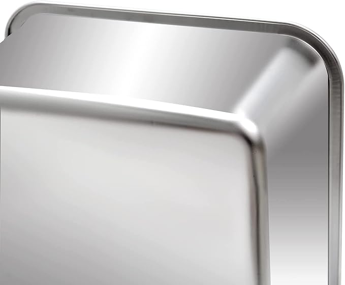 Kichwit Large Stainless Steel Cat Litter Box with High Sides, Metal Litter Pan for Cat, Non Stick Smooth Surface, Easy to Clean (17.5" L x 13.5" W x 7.9" H)