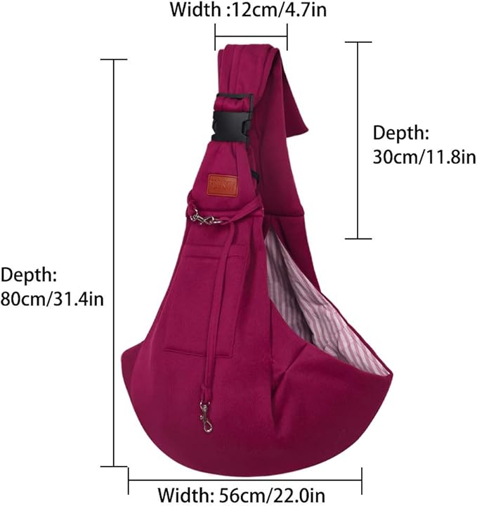 FDJASGY Small Dog Sling Cat Carrier Adjustable Strap Hands Free Reversible Pet Puppy Travel Bag Backpack for Outdoor Travel