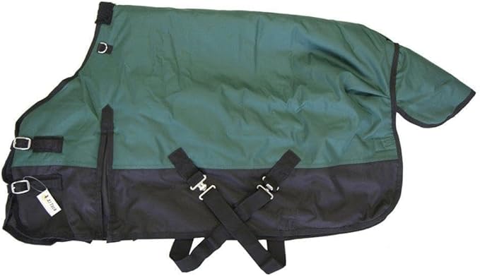AJ Tack 1200D Waterproof Winter Pony Blanket - 300g Heavyweight Turnout with Fleece Collar, Shoulder Gussets & Tail Flap - Turquoise 60"
