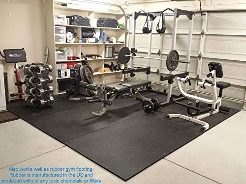 American Floor Tiles - Heavy Duty Stall Tiles - Stable/Horse Tiles - Thick, Durable Rubber Flooring Solid Black 12' x 16' Set 1/2" Thick (48 Tiles Total)