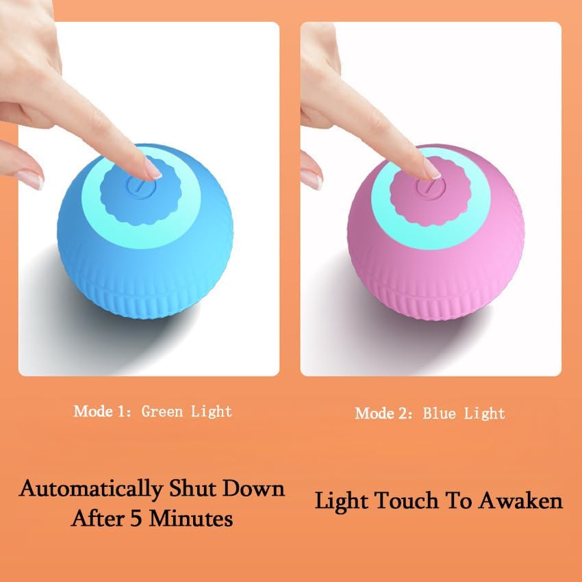 Smart LED Cat Toy - Electric Self-Rolling Interactive Teaser Ball, Small Pet Exercise & Activity (Pink)