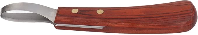 CHICIRIS Hoof Knife, Double Edged Hoof Trimming Knife with Wooden Handle Horse Farrier Tool, Stainless Steel Blade, Multifunctional Cow Horseshoe Knife for Hoof of Cows and Horses
