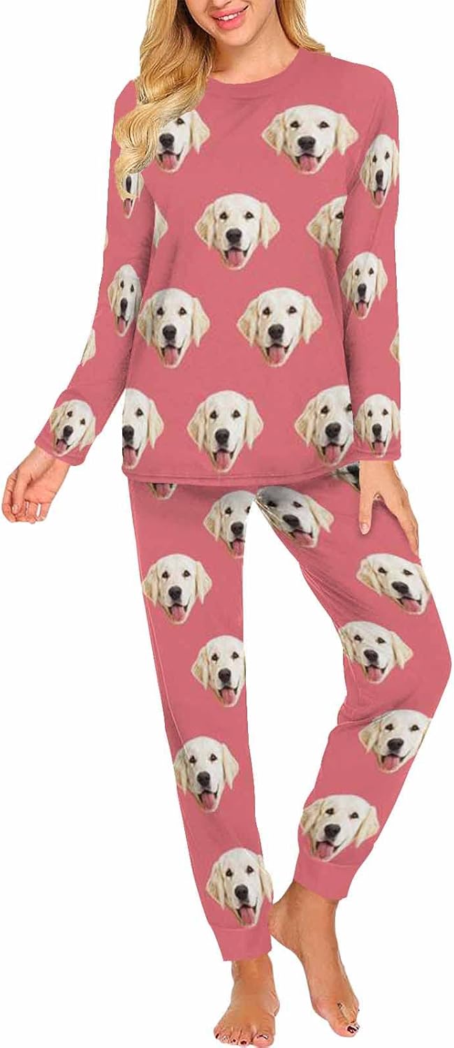 MyPupSocks Custom Face Pajamas Sets for Women, Personalized Photo Sleepwear XS-XXL