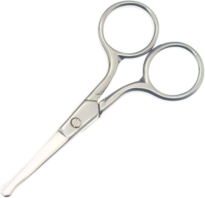 3.6 Inch Silent Pet Grooming Tiny Safety Curved Scissors for Cats & Dogs - Quiet Alternative to Electric Clippers for Sensitive Pets