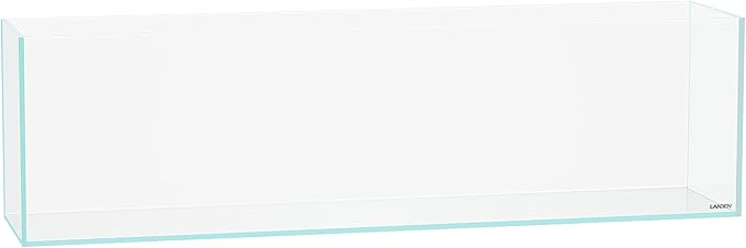 LANDEN 90L 10.8 Gal Rimless Low Iron Aquarium Long Fish Tank, Bookshelf Aquarium, W35.4×D7.87×H9.84 in(90x20x25cm) 6mm Thickness with Black Nano Foam Leveling mat Included