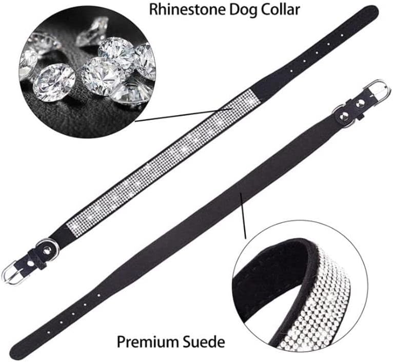 Rhinestone Dog Collar for Small Dogs, Bling Diamond Fancy Crystal Glitter Pretty Jewel Pet Puppy Collars for XXS XS Small Medium Large Breed Girl Dogs Female Cats Kitten, Colorful Red S